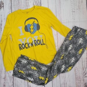 Gap Kids Sleep Pajamas PJ Set Rock n Roll 14